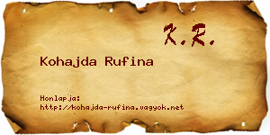 Kohajda Rufina névjegykártya
